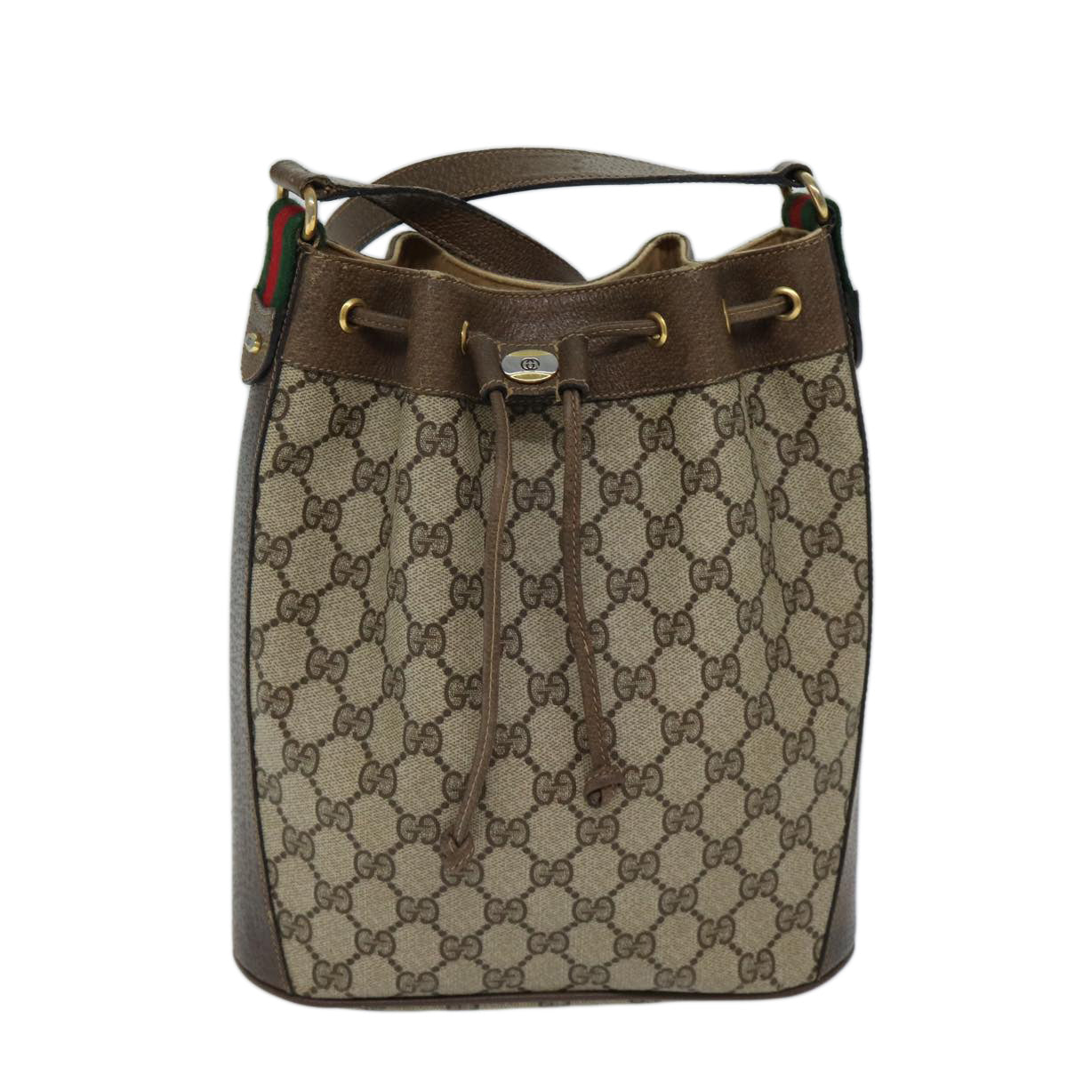 Luxury Gucci Trending 2025 GG Supreme Web Sherry Line Shoulder Bag Beige Red 41 02 034  ki4374