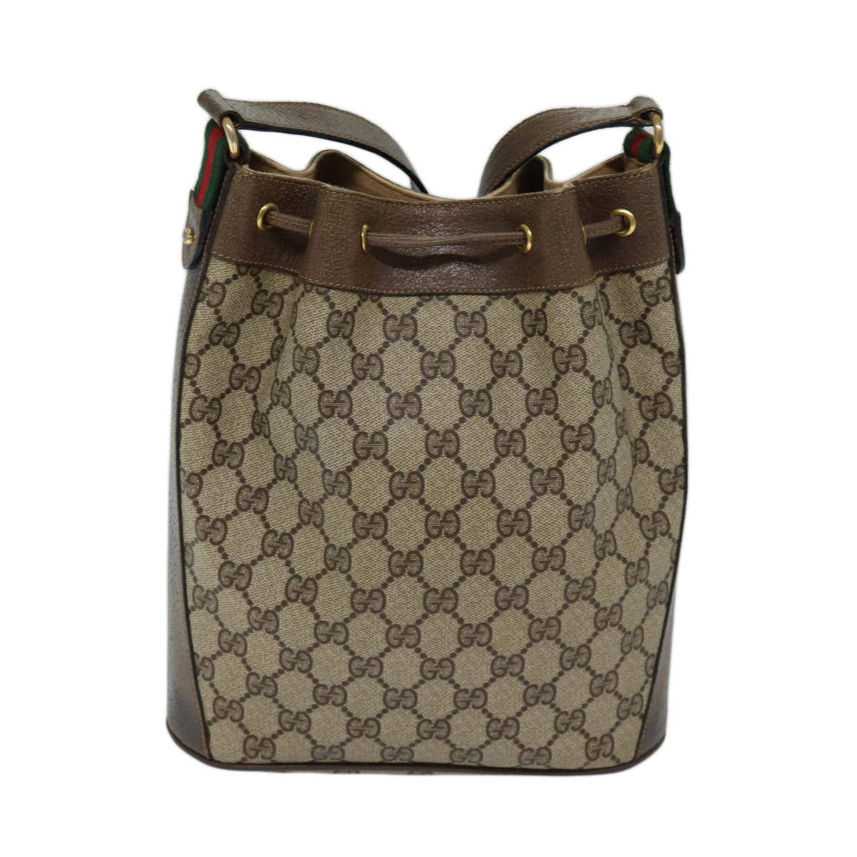 Luxury Gucci Trending 2025 GG Supreme Web Sherry Line Shoulder Bag Beige Red 41 02 034  ki4374