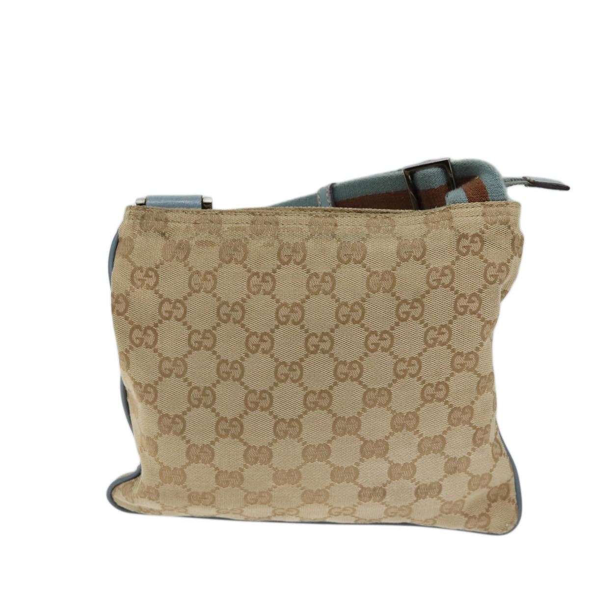 Luxury Gucci Trending 2025 GG Canvas Sherry Line Shoulder Bag Light Blue Brown 146309  ki4375