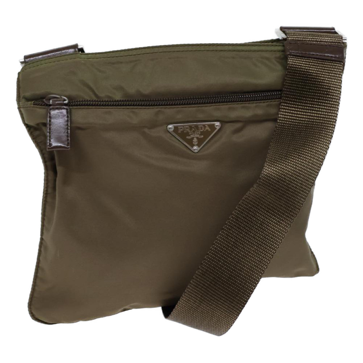 Luxury PradaShoulder Bag Nylon Khaki ki4387