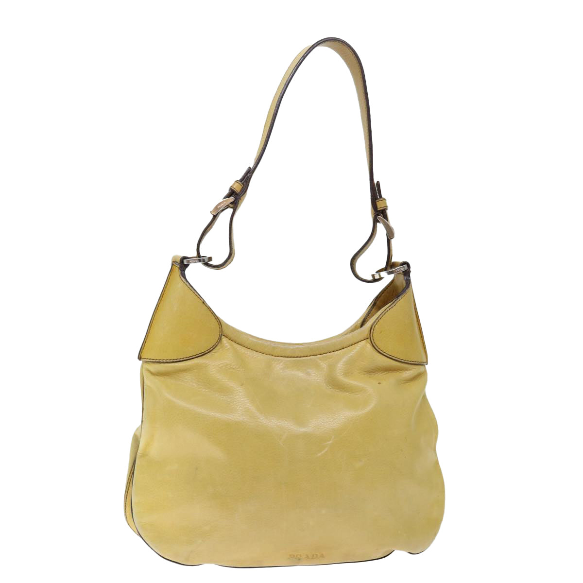 Luxury PradaShoulder Bag Leather Yellow ki4389