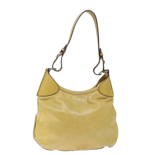 Luxury PradaShoulder Bag Leather Yellow ki4389