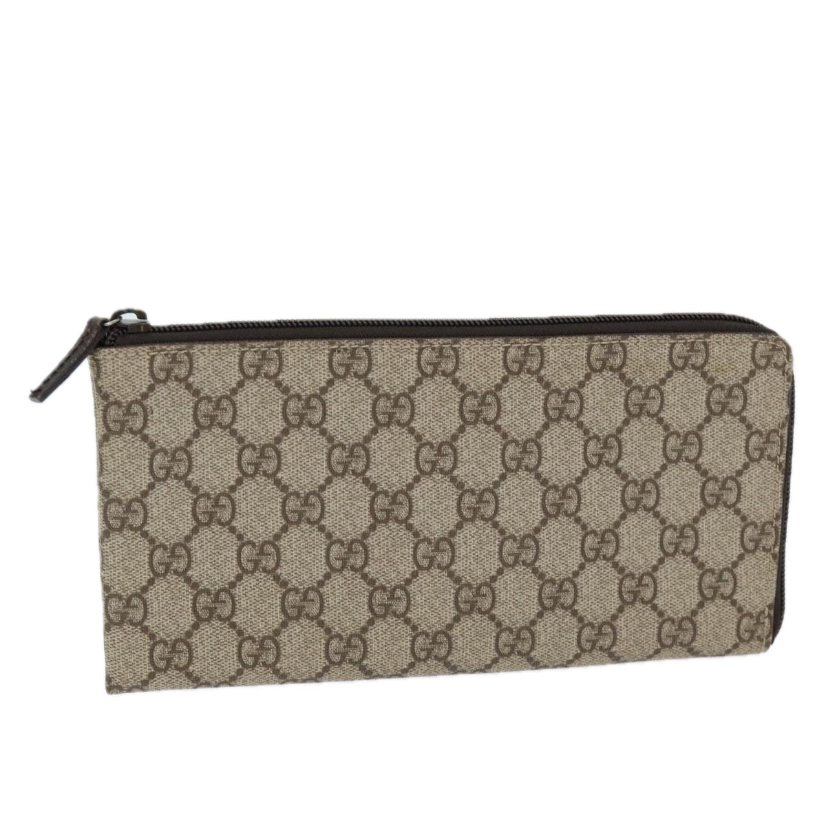 Luxury Gucci Trending 2025 GG Supreme Long Wallet PVC Beige 115261  ki4412