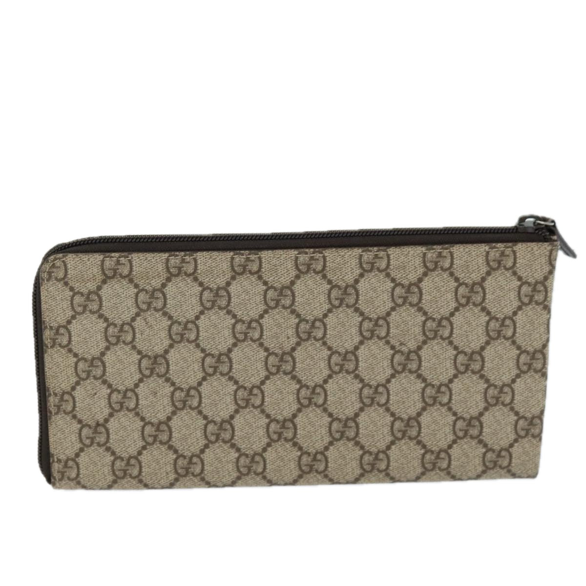 Luxury Gucci Trending 2025 GG Supreme Long Wallet PVC Beige 115261  ki4412