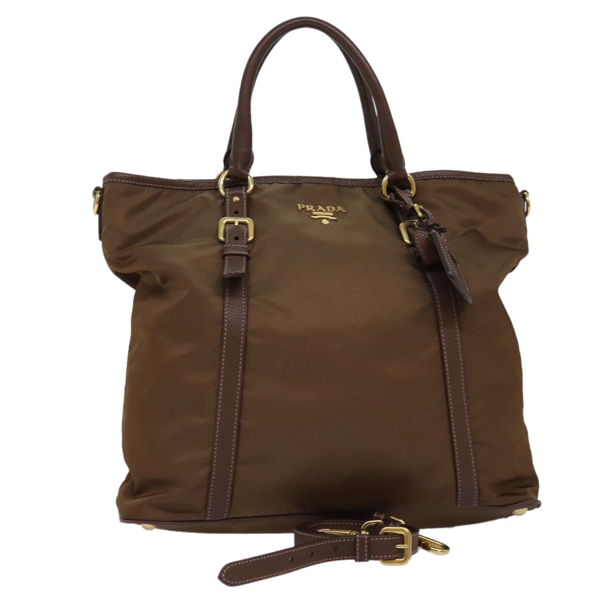 Luxury PradaTote Bag Nylon 2way Brown ki4513