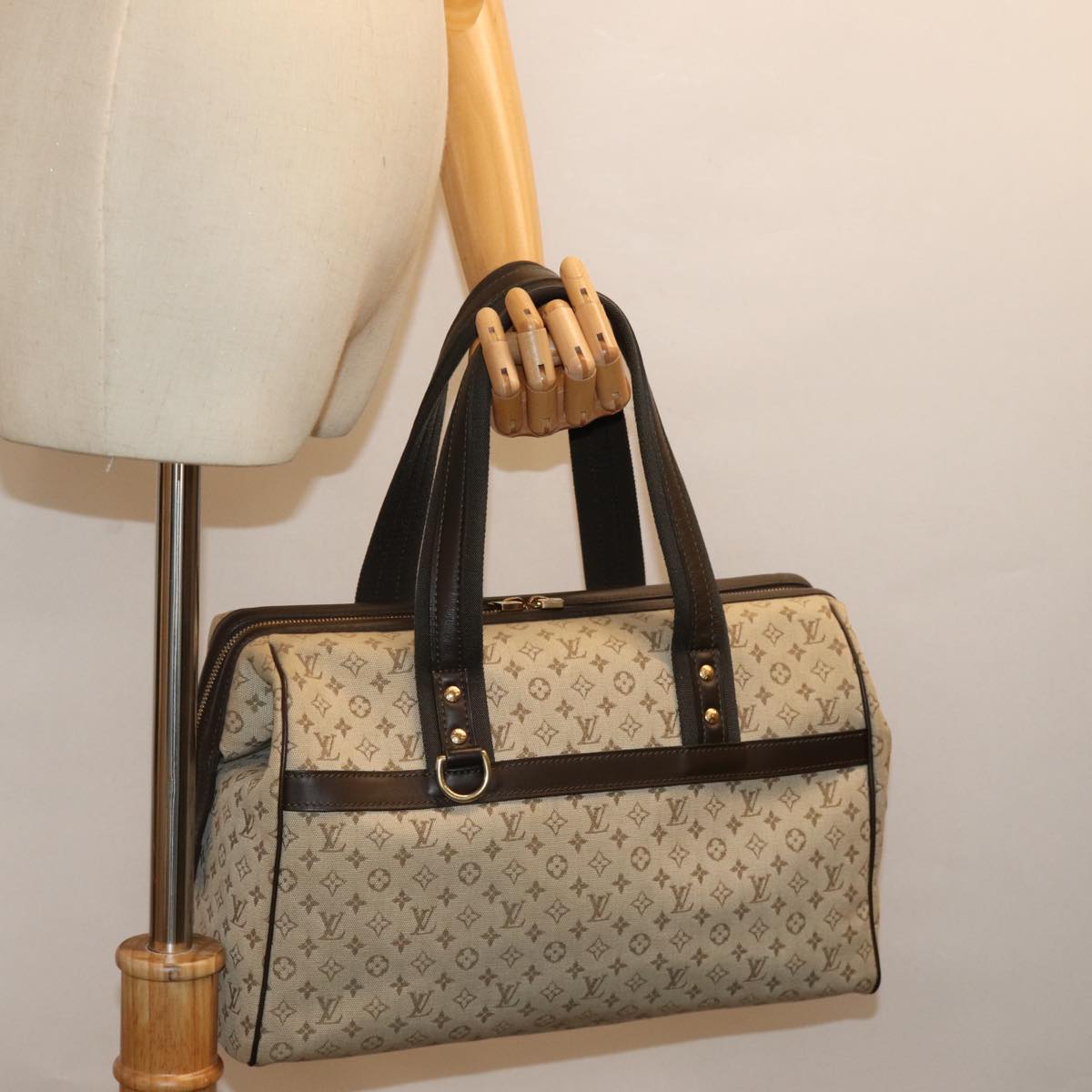 LOUIS VUITTON Monogram Mini Josephine GM Hand Bag Khaki M92310 LV ki4533