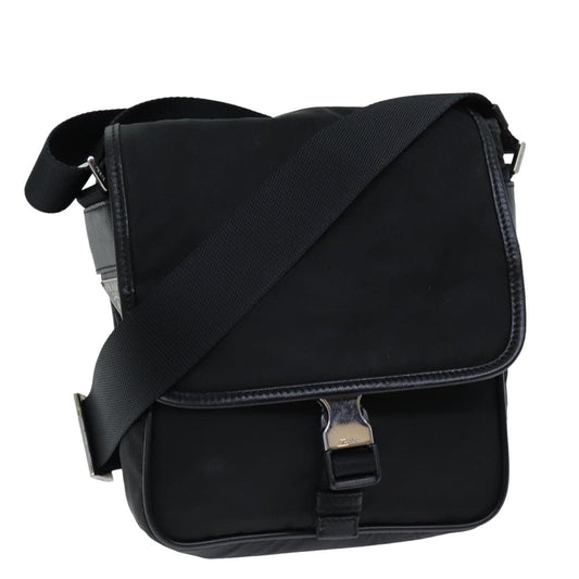 Luxury PradaShoulder Bag Nylon Leather Black ki4537
