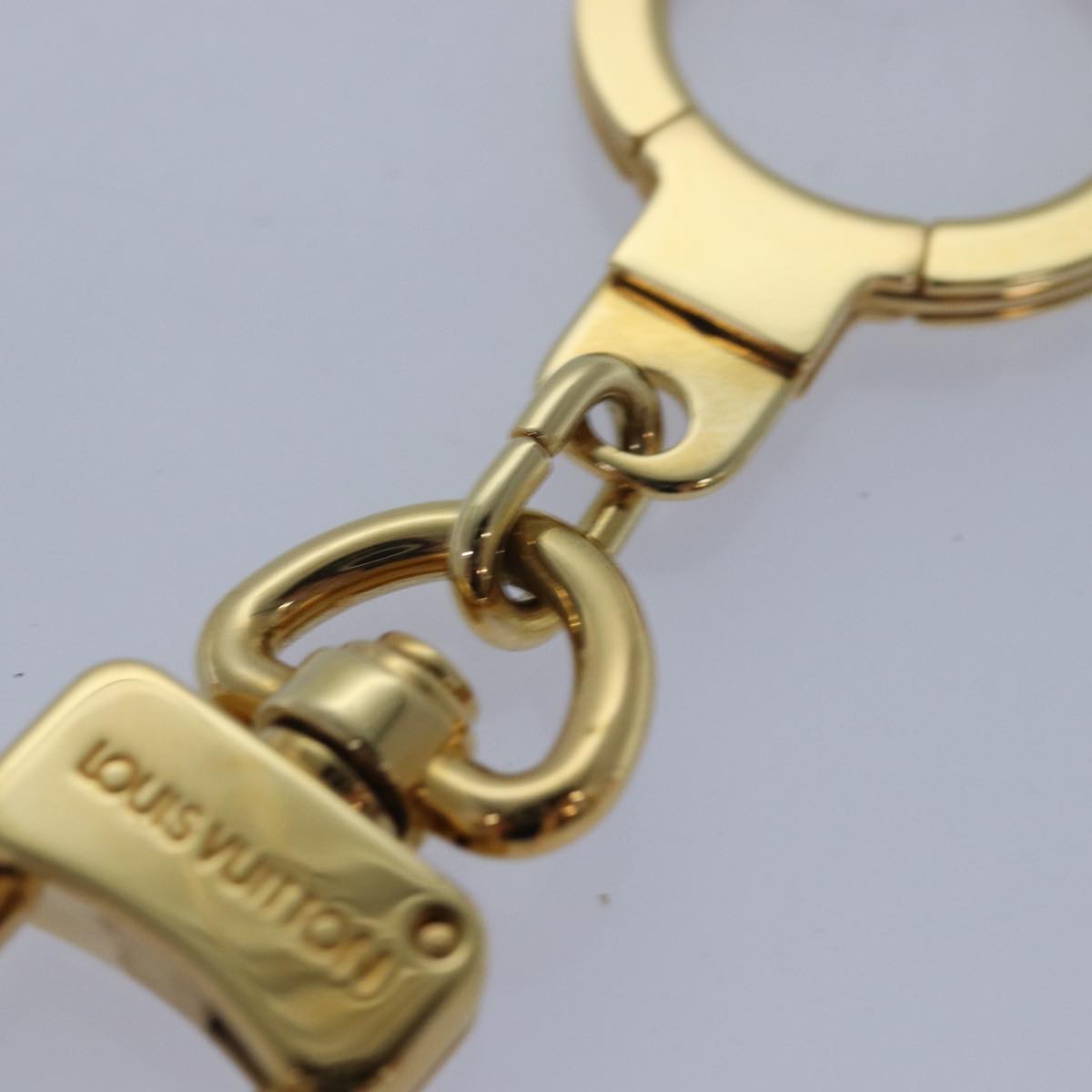 LOUIS VUITTON Anneau Cles Key Holder metal Gold Tone LV ki4686
