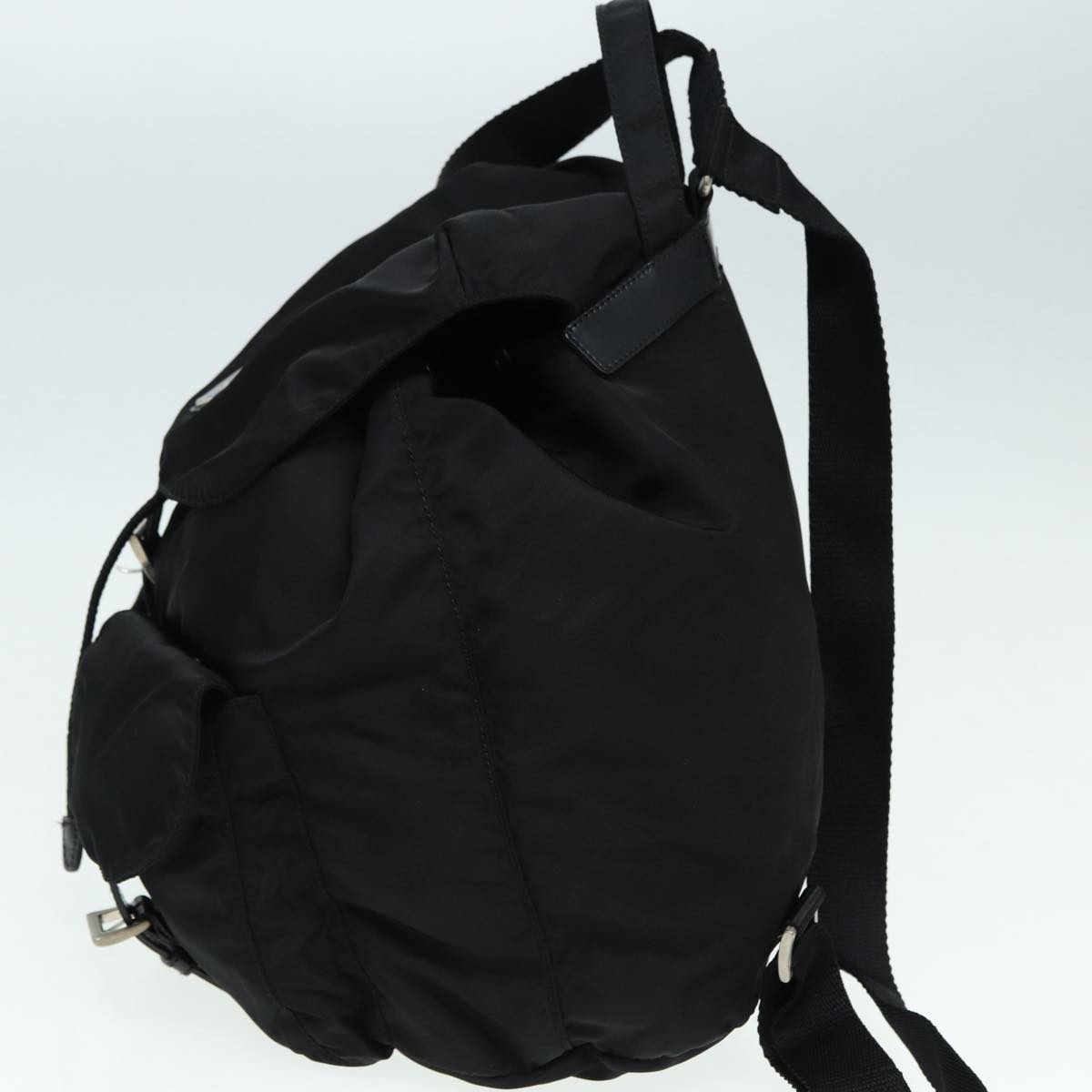 Luxury Prada Backpack Nylon Black Silver  ki4696