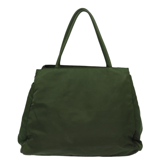 Luxury Prada Tote Bag Nylon Khaki Silver  ki4704