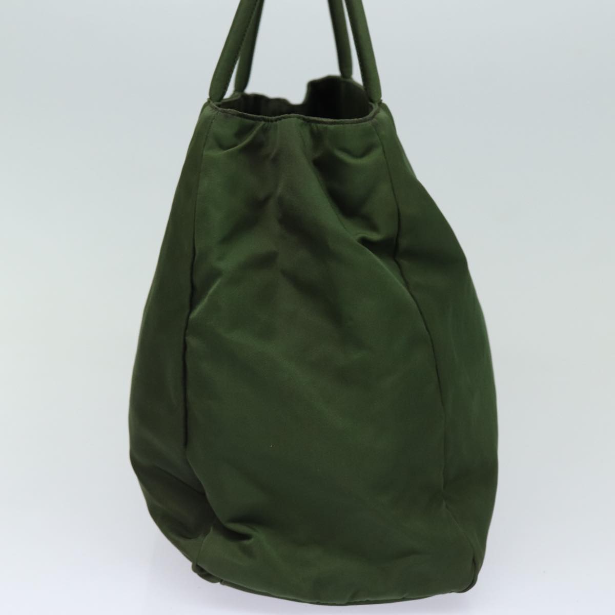 Luxury Prada Tote Bag Nylon Khaki Silver  ki4704
