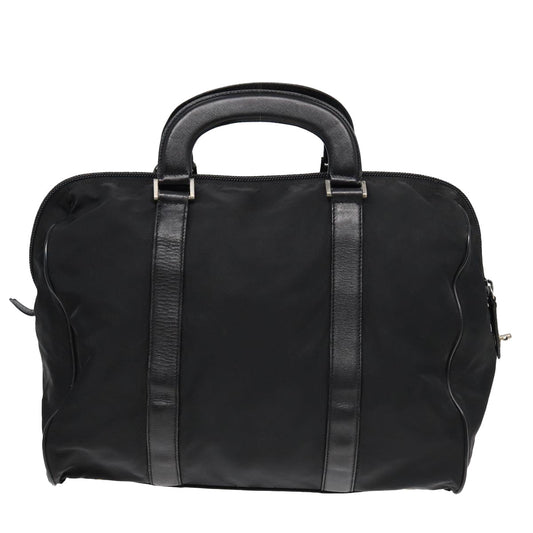 Luxury Prada Boston Bag Nylon Black Silver  ki4729