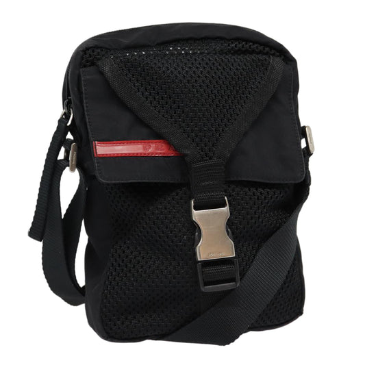 Luxury Prada Sports Shoulder Bag Nylon Black Silver  ki4749