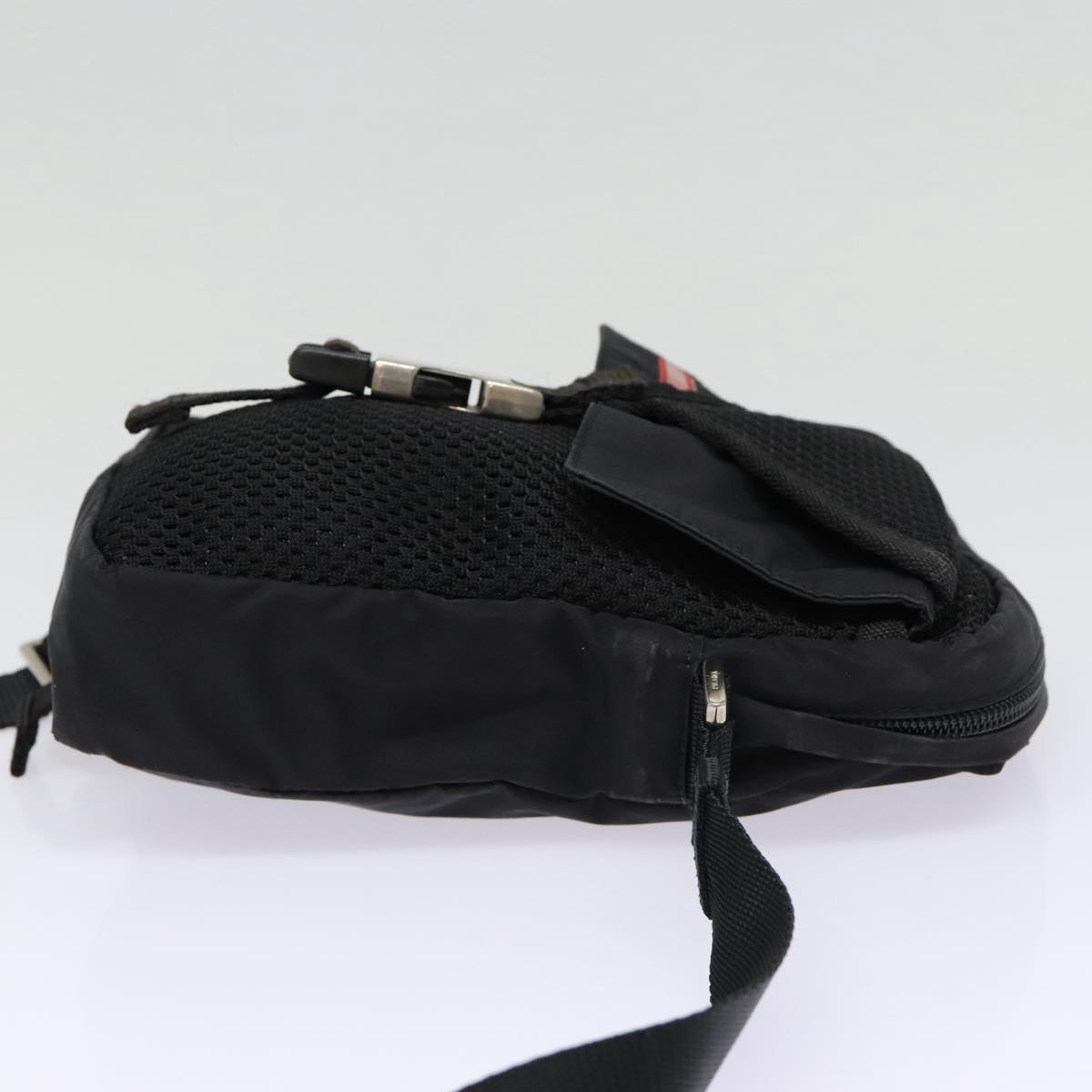 Luxury Prada Sports Shoulder Bag Nylon Black Silver  ki4749