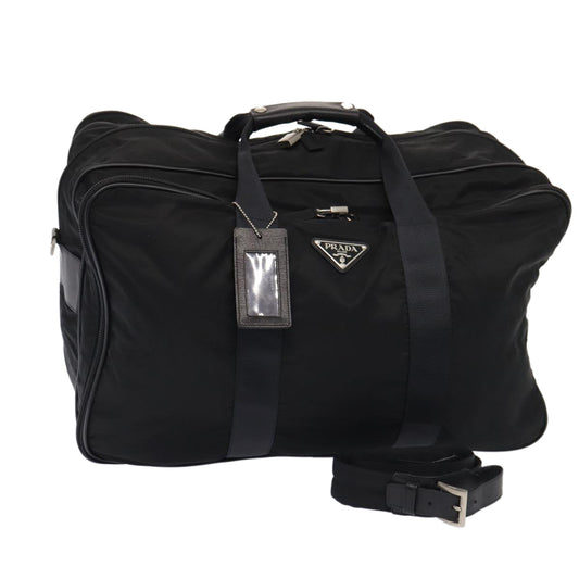 Luxury Prada Boston Bag Nylon 2way Black Silver  ki4790