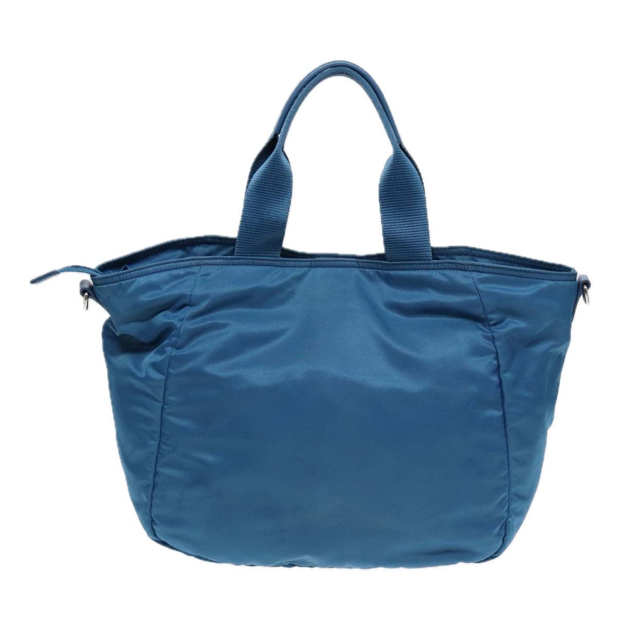 Luxury Prada Shoulder Bag Nylon 2way Blue Silver  ki4799