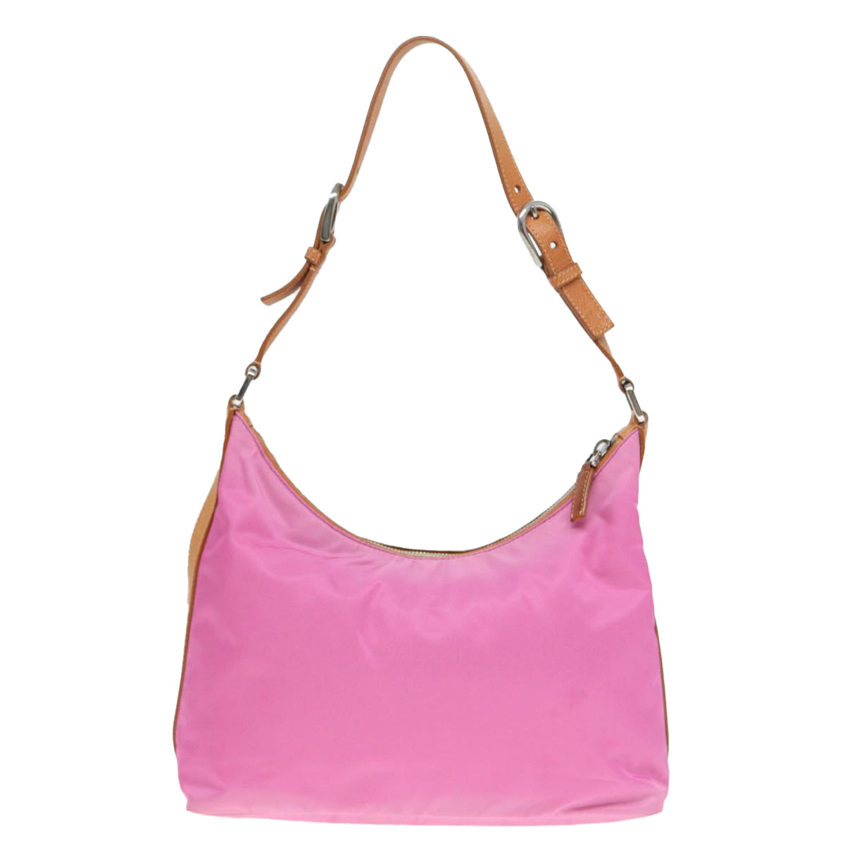Luxury Prada Shoulder Bag Nylon Pink Silver  ki4826