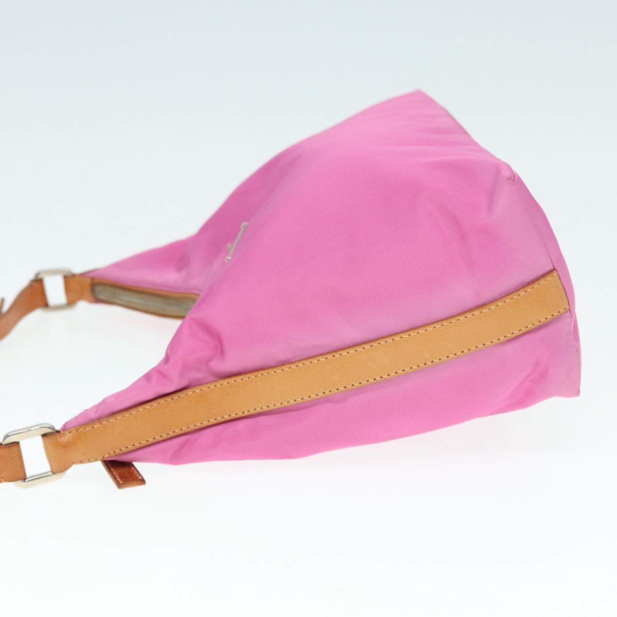 Luxury Prada Shoulder Bag Nylon Pink Silver  ki4826