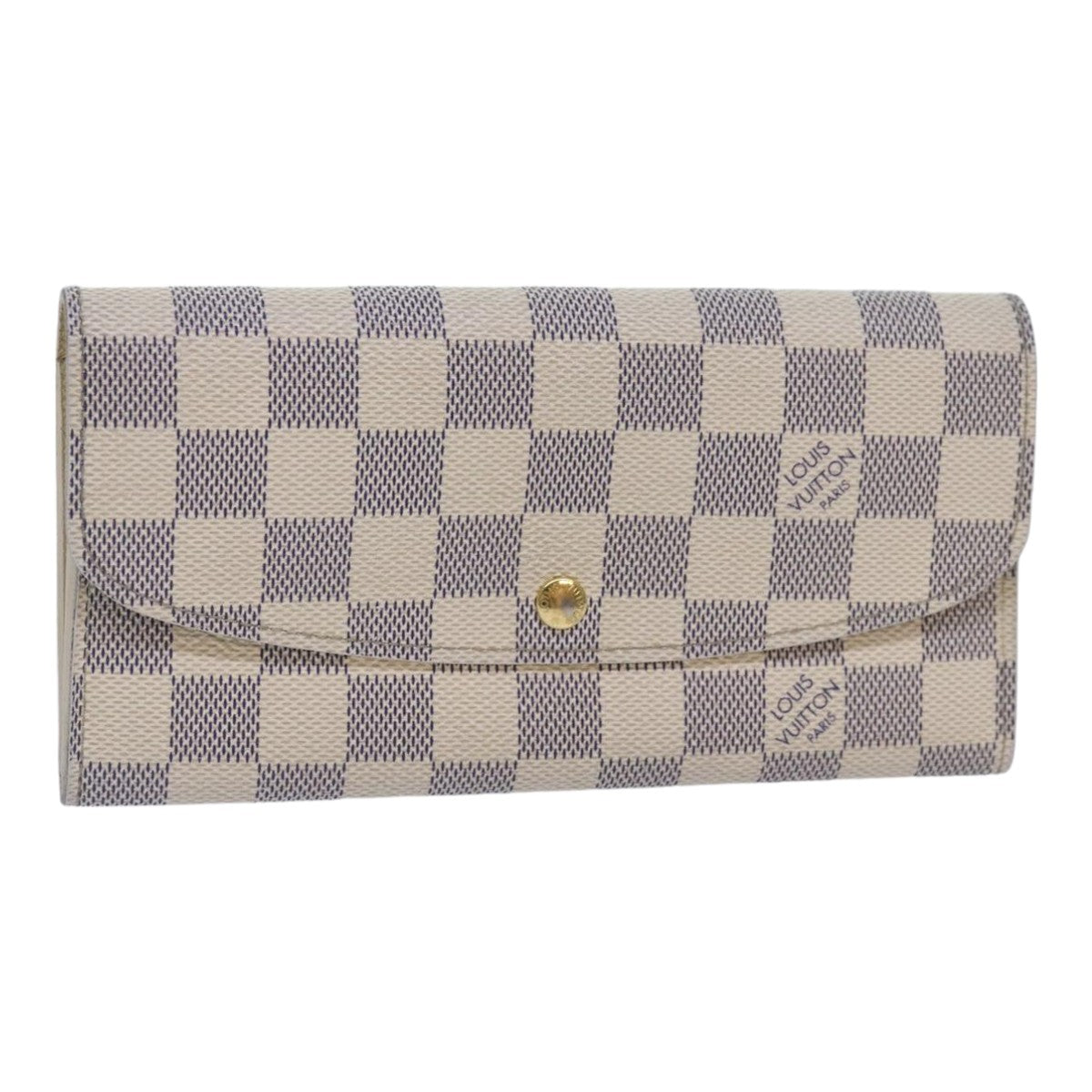 LOUIS VUITTON Damier Azur Portefeuille Emily Long Wallet N41625 LV ki4863