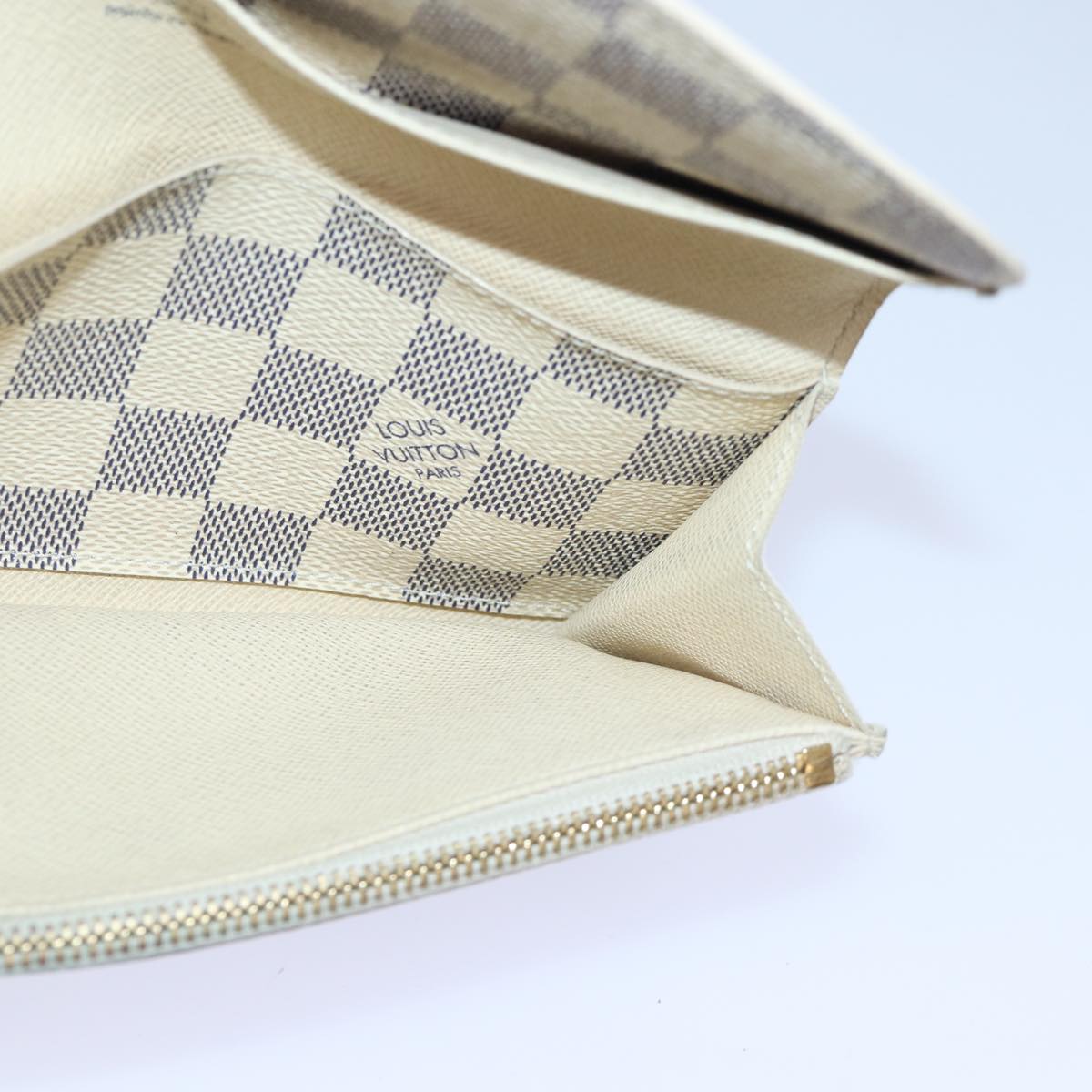 LOUIS VUITTON Damier Azur Portefeuille Emily Long Wallet N41625 LV ki4863