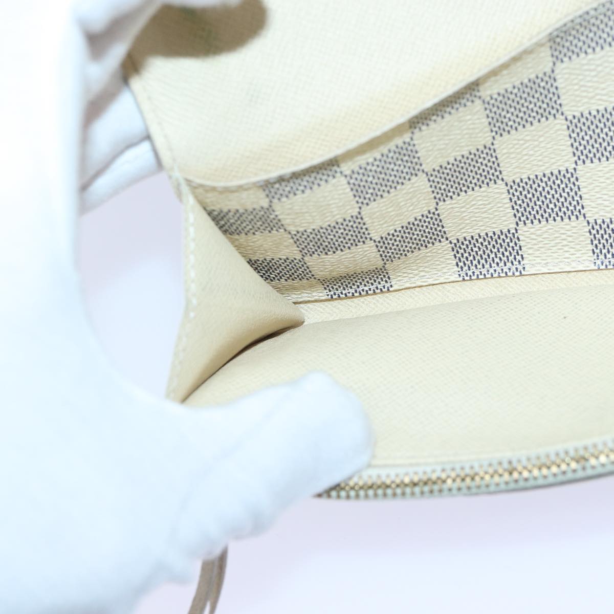 LOUIS VUITTON Damier Azur Portefeuille Emily Long Wallet N41625 LV ki4863