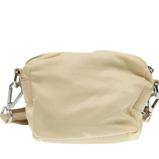 Luxury Prada Pouch Nylon Beige Silver  ki4892