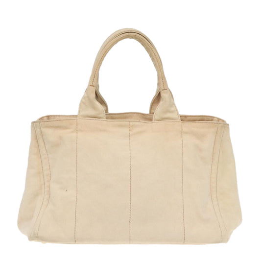 Luxury Prada Canapa MM Hand Bag Canvas Beige Gold  ki4944