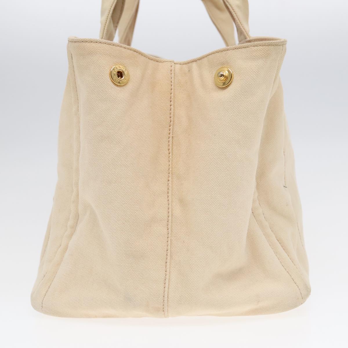 Luxury Prada Canapa MM Hand Bag Canvas Beige Gold  ki4944