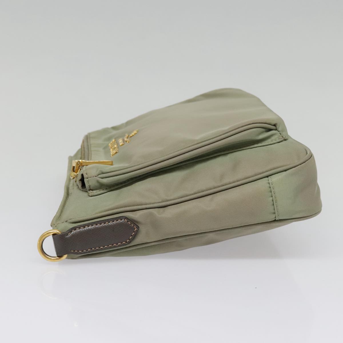 Luxury Prada Shoulder Bag Nylon Khaki Gold  ki4948
