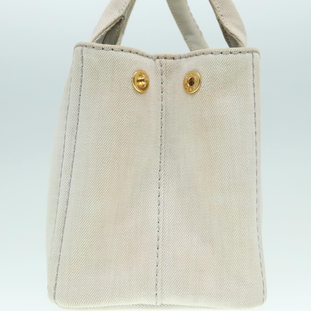 Luxury Prada Canapa PM Hand Bag Canvas 2way Gray Gold  ki5017