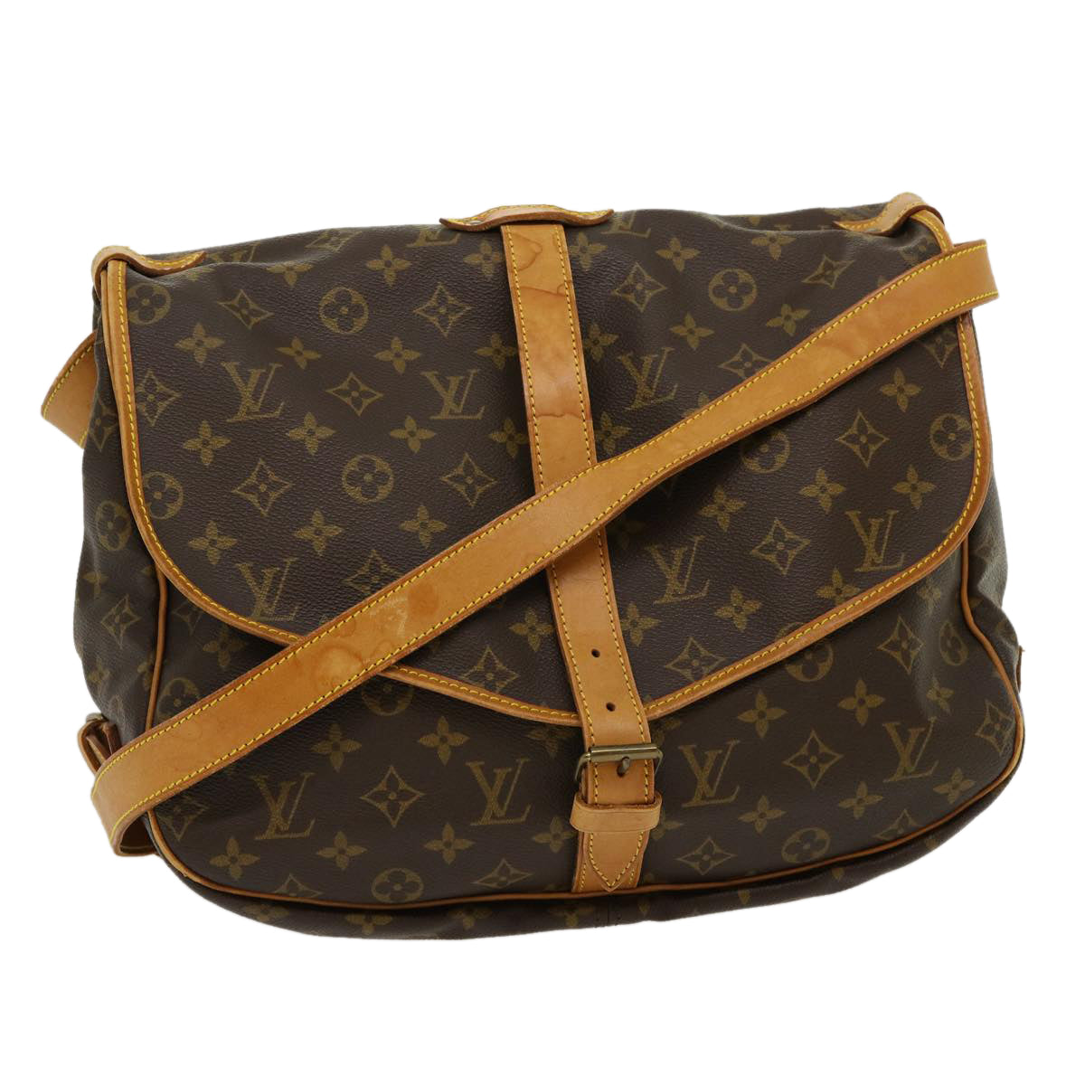 LOUIS VUITTON Monogram Saumur 35 Shoulder Bag M42254 LV kk118
