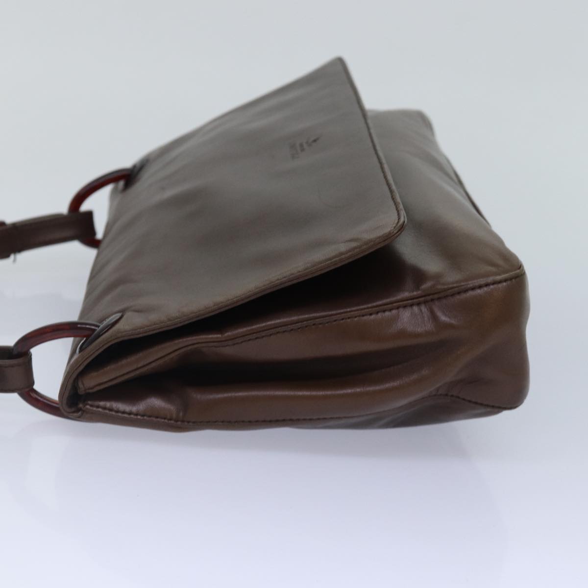 Luxury Prada Chain Shoulder Bag Leather Brown Silver  kk295