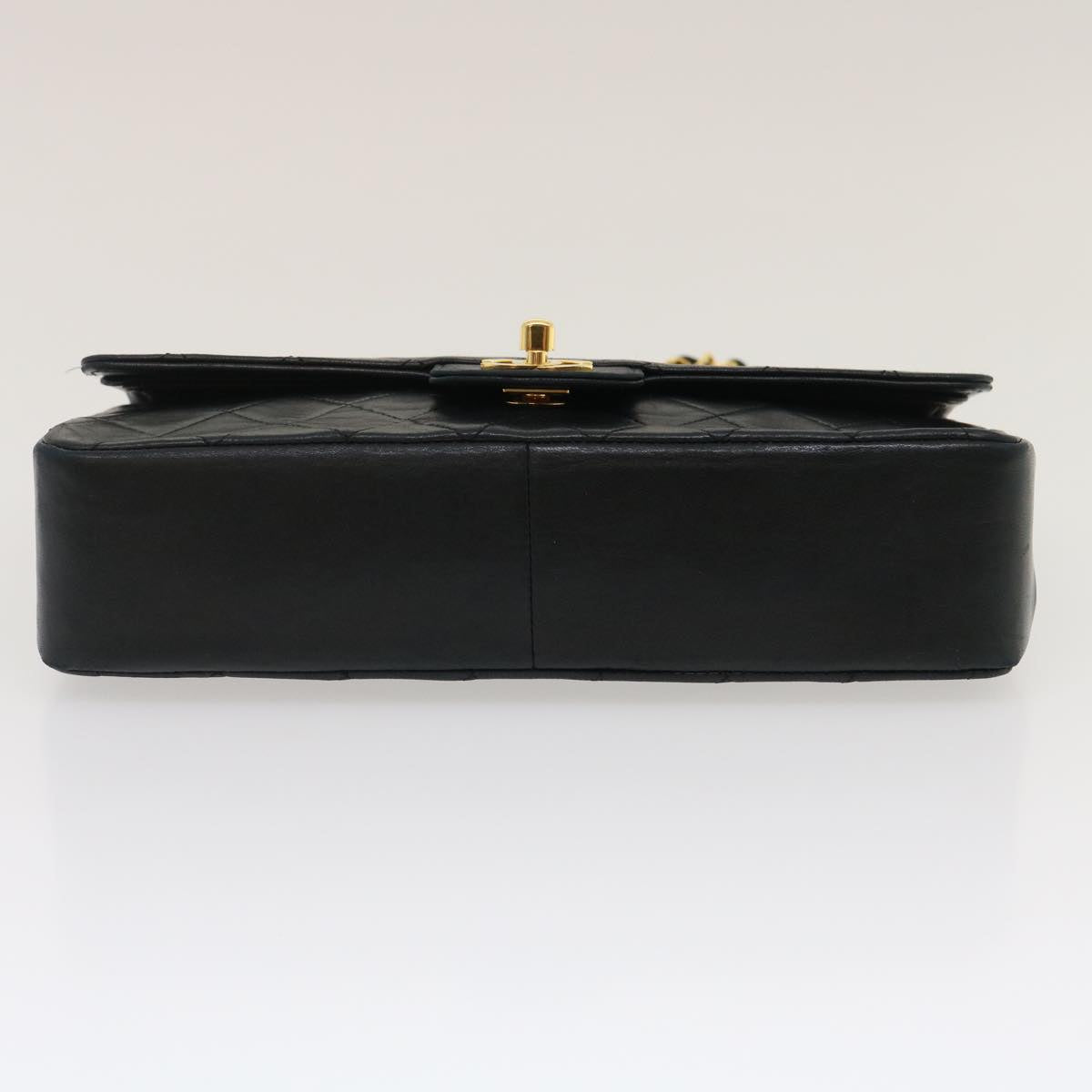 CHANEL Classic Matelasse 25 Chain Flap Shoulder Bag Lamb Skin Black  lt449A