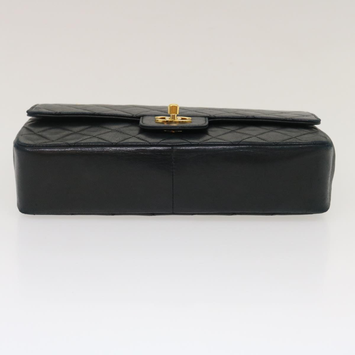 CHANEL Matelasse25 Double Chain Flap Shoulder Bag Lamb Skin Black CC  lt482A