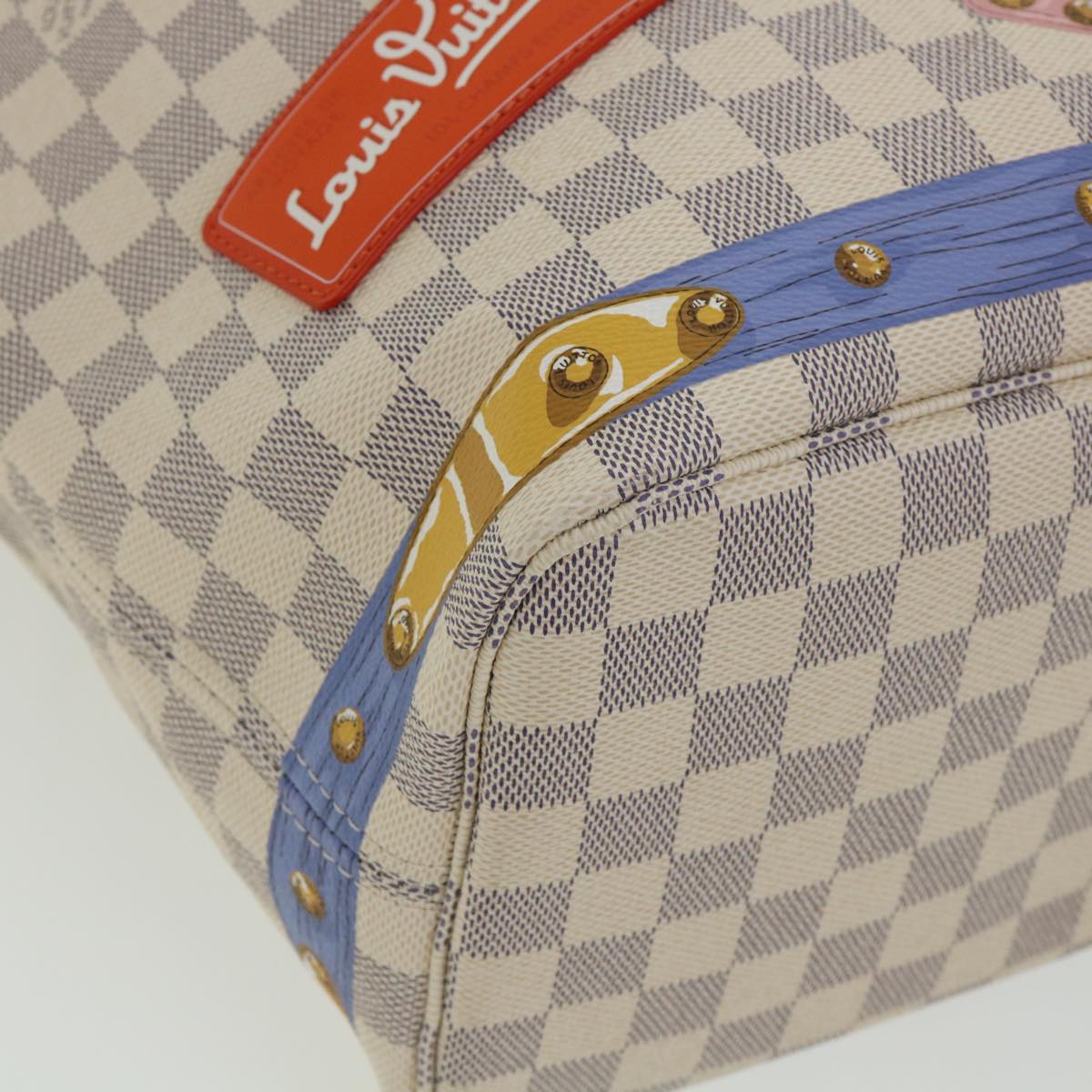 LOUIS VUITTON Damier Azur Summer Trunk Neverfull MM Hand Bag N41065 67494S