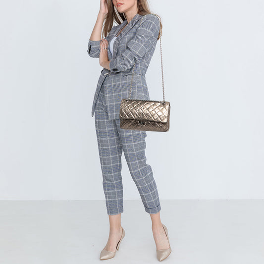 CHANEL Metallic Quilted Aged Leather Reissue 2.55 Classic 226 Flap Bag