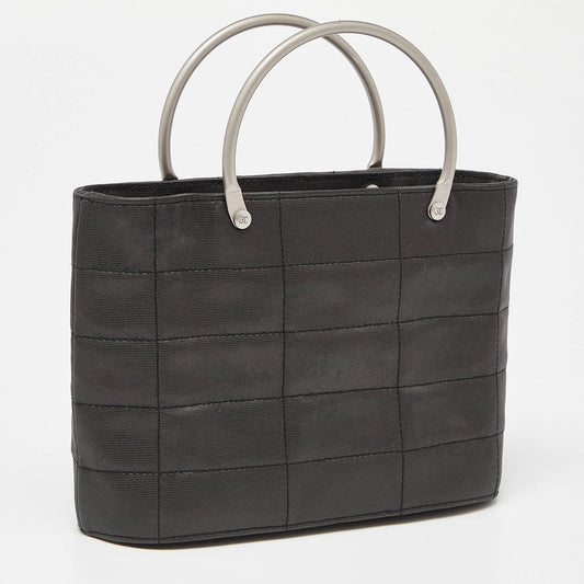 CHANEL Black Choco Bar Canvas Mini Vintage Bag
