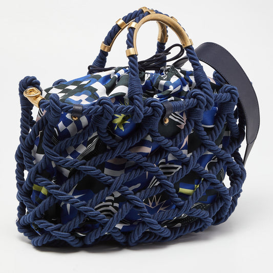 CHANEL Multicolor Cotton Rope Large Shopper Tote