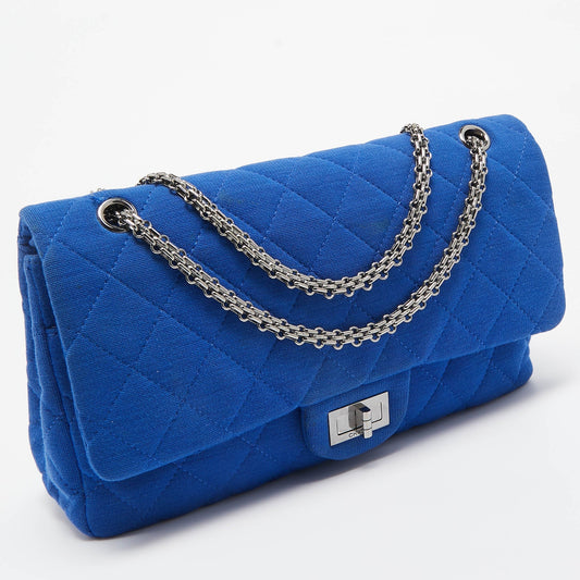 CHANEL Blue Jersey Classic 227 Reissue 2.55 Flap Bag