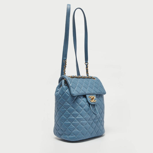 CHANEL Light Blue Quilted Leather Small Urban Spirit Backpack