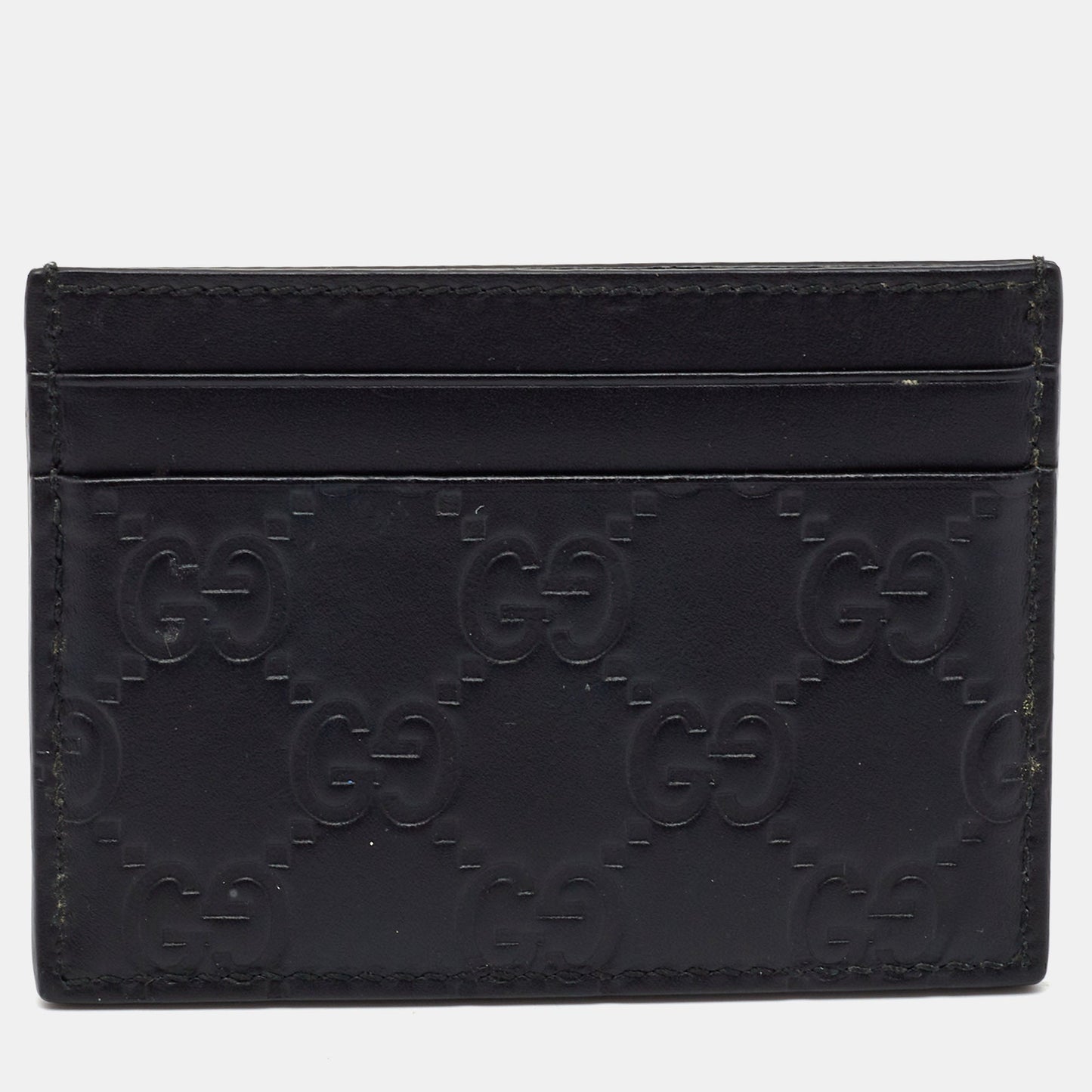 Luxury Gucci Trending 2025 Black ssima Leather Card Holder