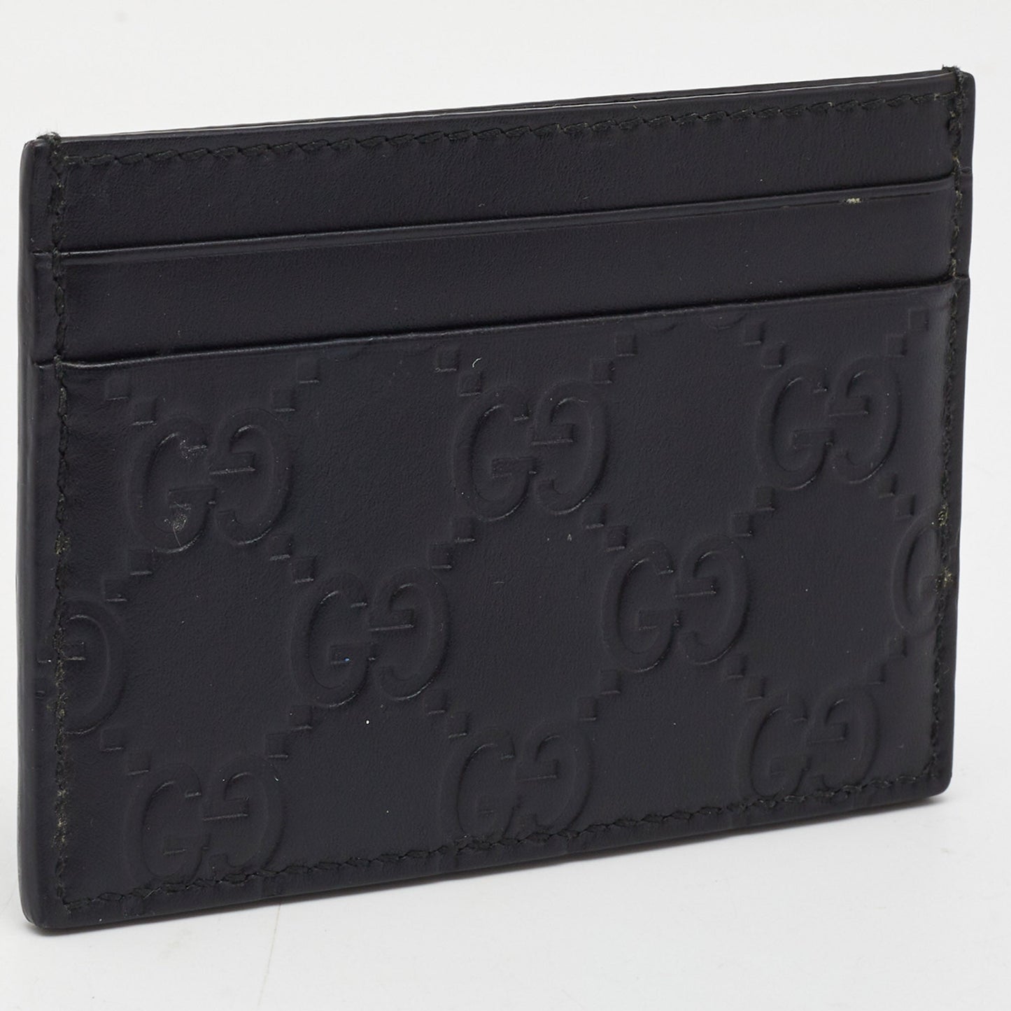 Luxury Gucci Trending 2025 Black ssima Leather Card Holder