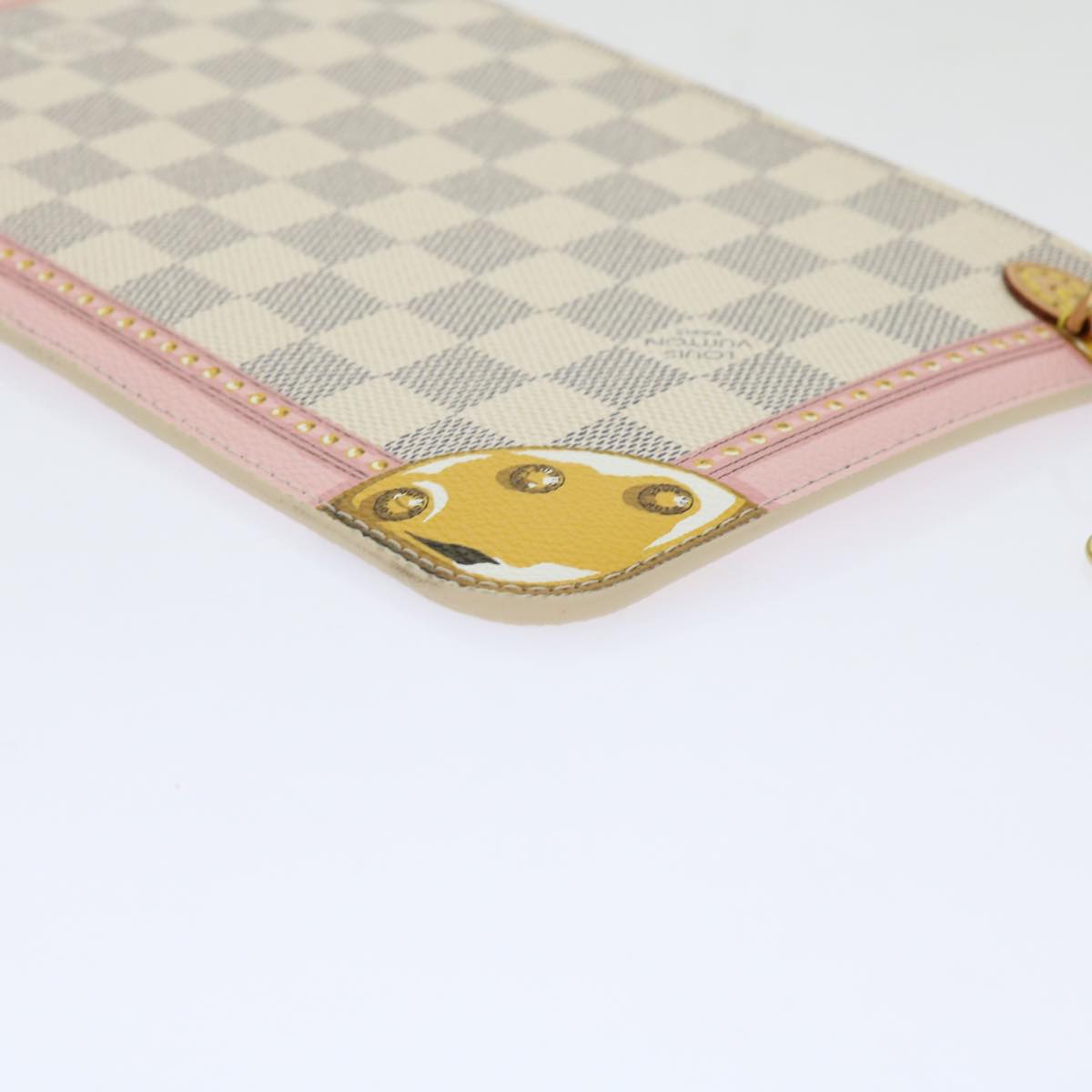 LOUIS VUITTON Damier Azur Summer Trunk Neverfull MM Pouch N41065 LV mr014