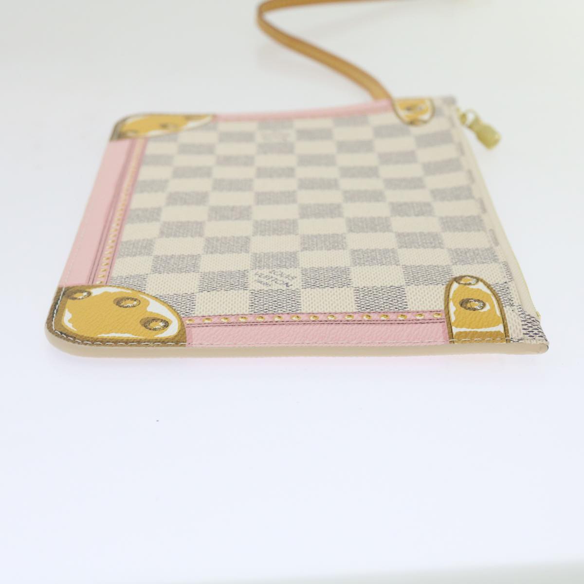 LOUIS VUITTON Damier Azur Summer Trunk Neverfull MM Pouch N41065 LV mr014