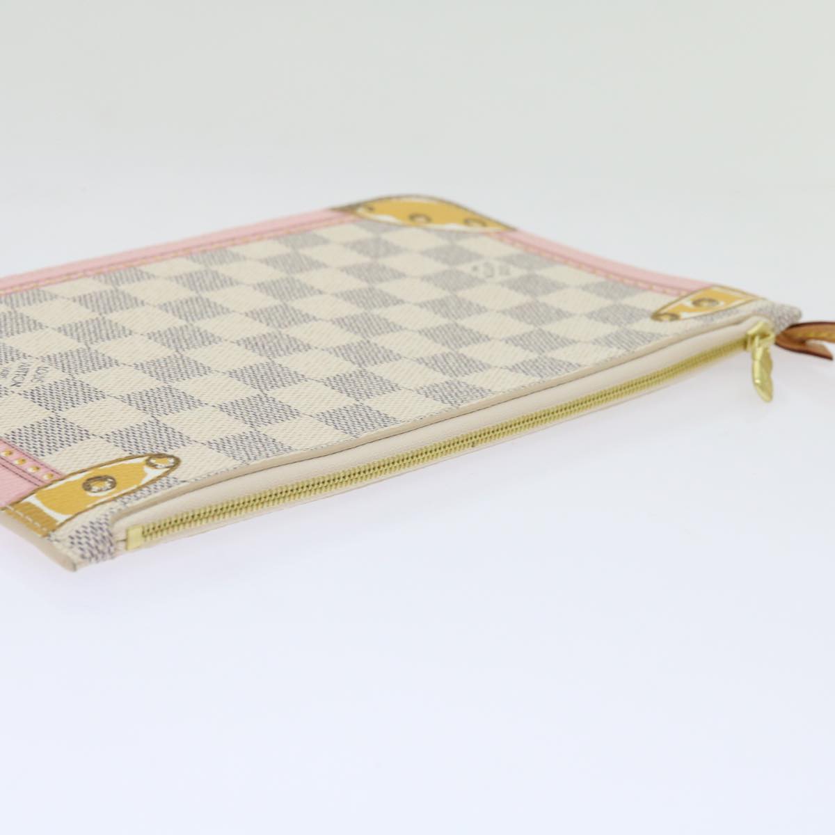 LOUIS VUITTON Damier Azur Summer Trunk Neverfull MM Pouch N41065 LV mr014