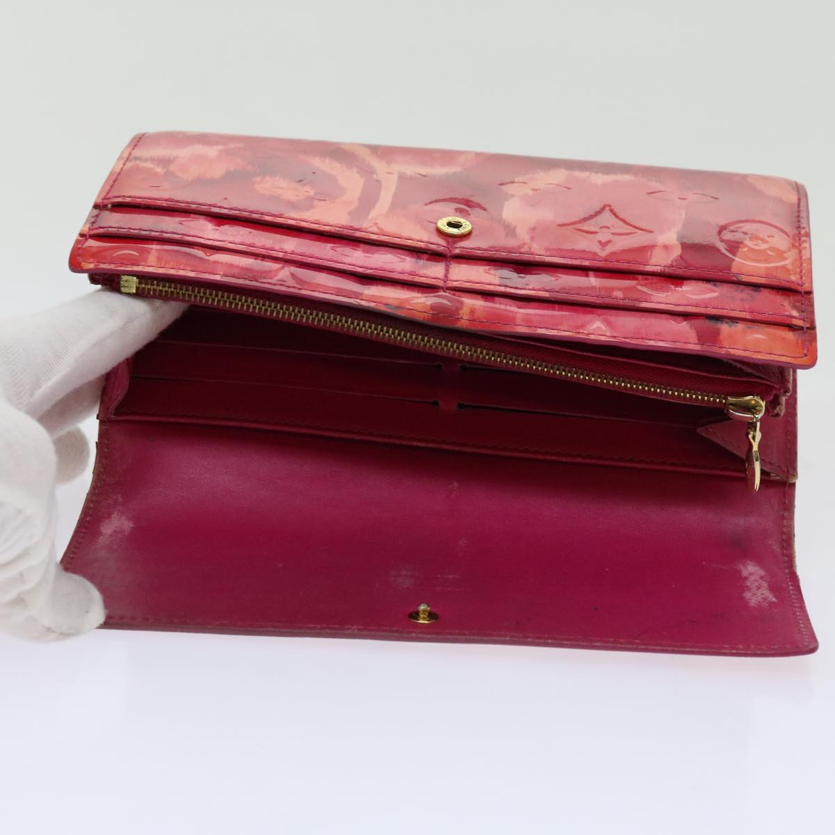 LOUIS VUITTON Vernis Ikat Flower Portefeiulle Sarah Wallet M90022 LV mr028