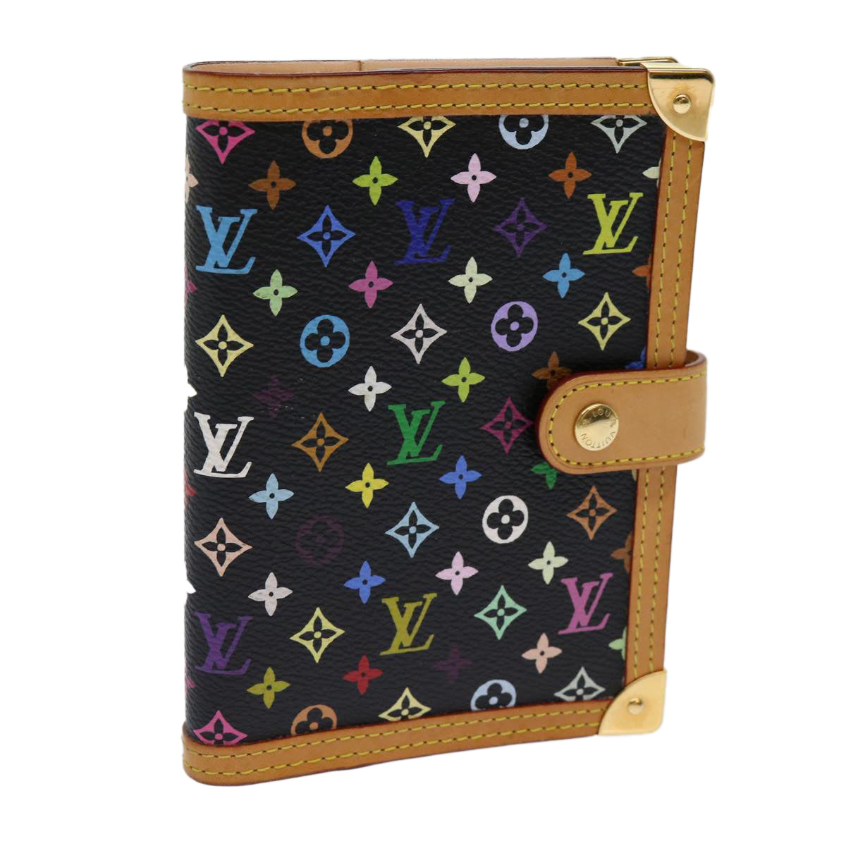 LOUIS VUITTON Multicolor Agenda PM Day Planner Cover Black R21076 LV mr047