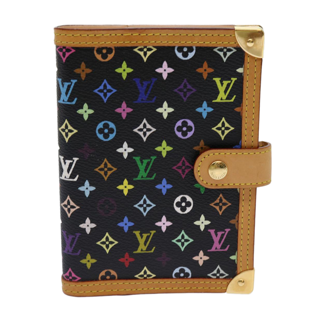 LOUIS VUITTON Multicolor Agenda PM Day Planner Cover Black R21076 LV mr047