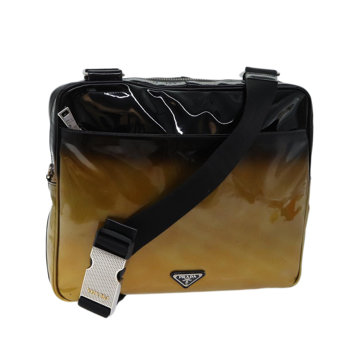 Luxury PradaShoulder Bag Patent leather Black mr104