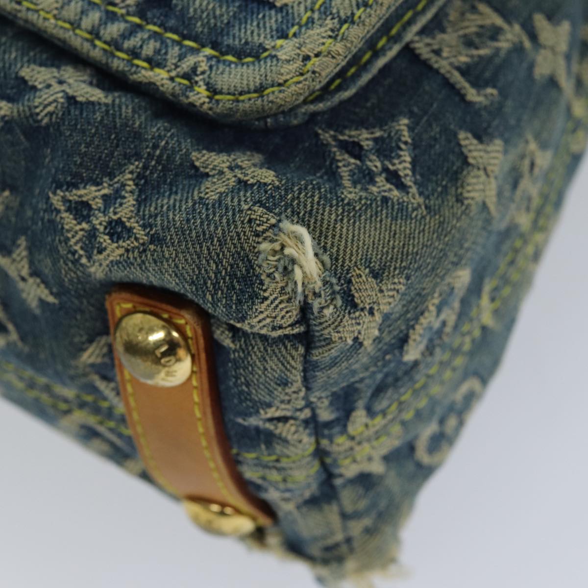 LOUIS VUITTON Monogram denim Buggy PM Shoulder Bag Blue M95049 LV mr216
